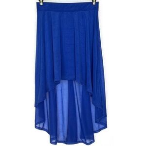 Divided Royal Blue High-Low Skirt